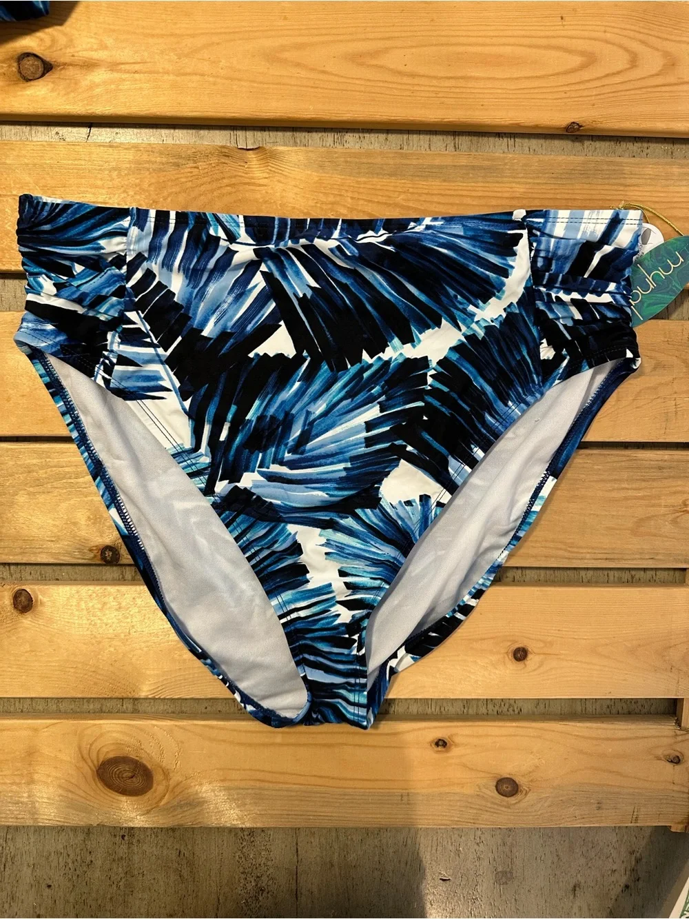 Mynah Tropic Goddess 2 piece swimsuit set strapless top high waist bottoms 16W